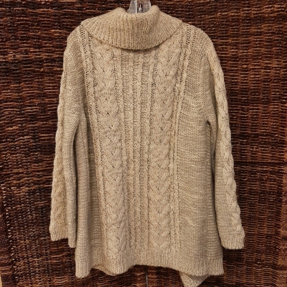 Yigal Azrouel Mohair Wool Cardigan Sweater Medium Cable Knit Fisherman Chunky - Picture 2 of 9